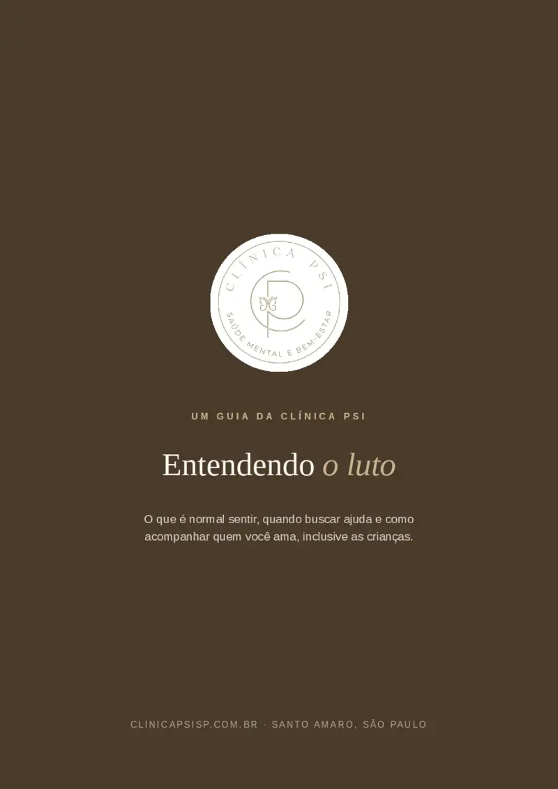 Capa do guia Entendendo o Luto, da Clínica Psi
